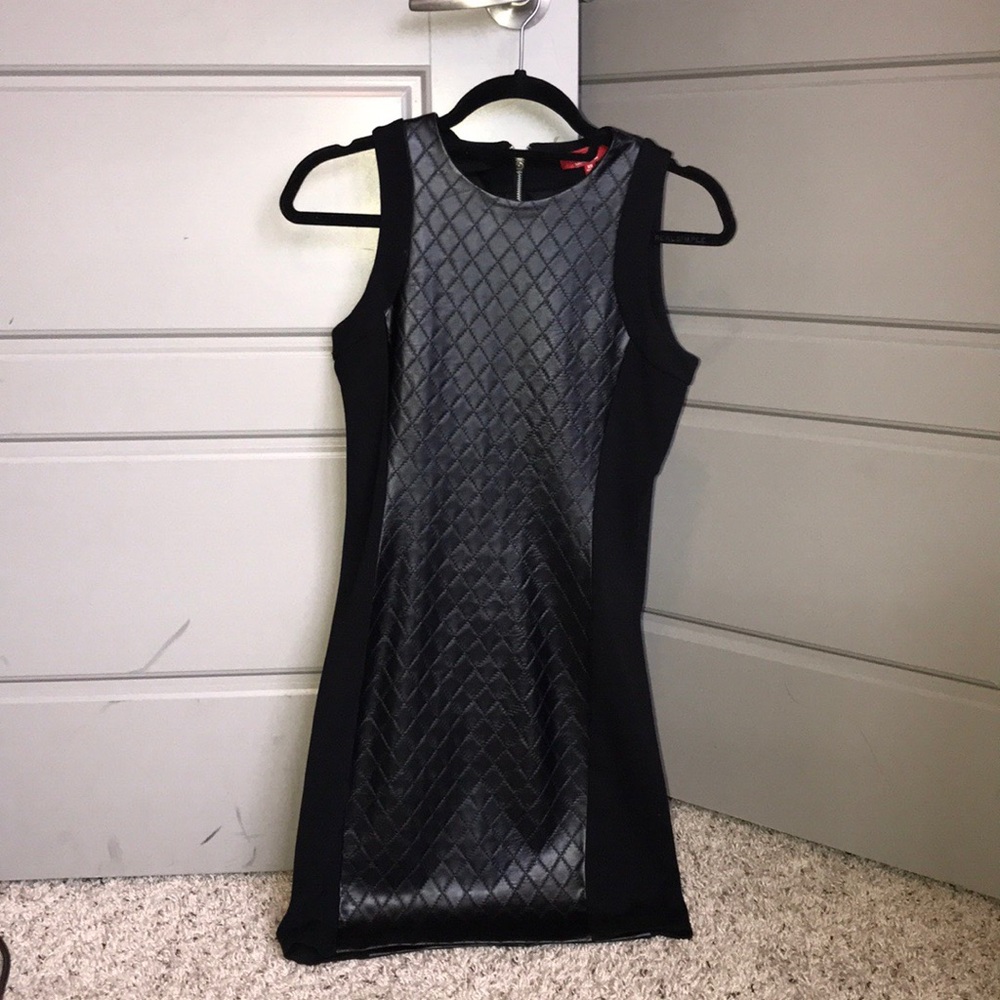 Black and leather cocktail/mini dress